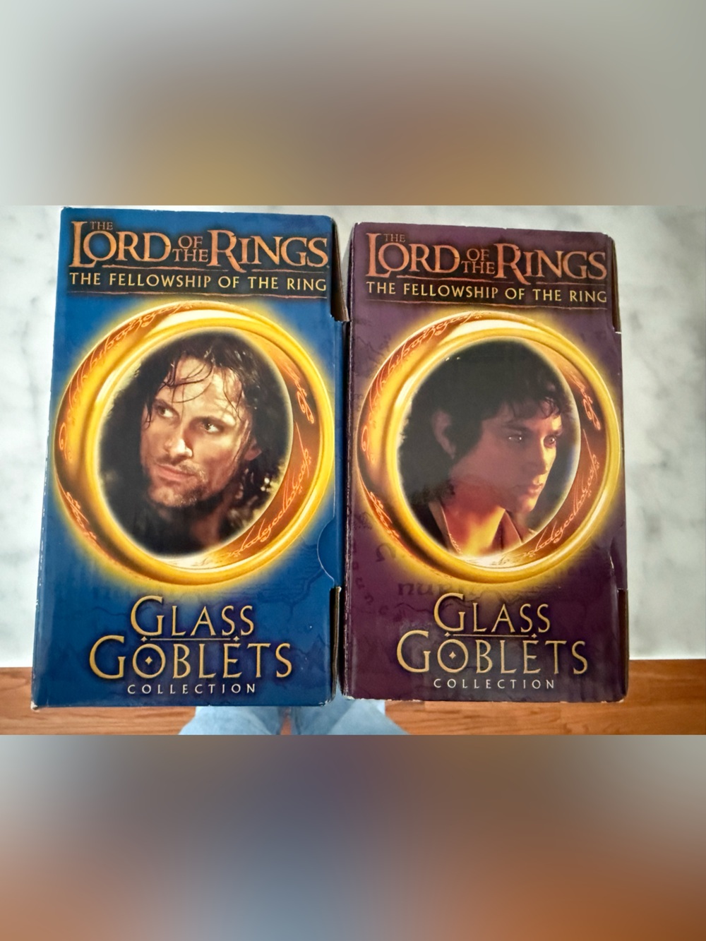vintage 2001 Lord of the Rings: The Fellowship of the Ring light-up goblets